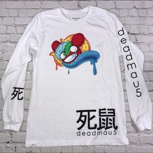 Deadmau long sleeve white shirt large unisex